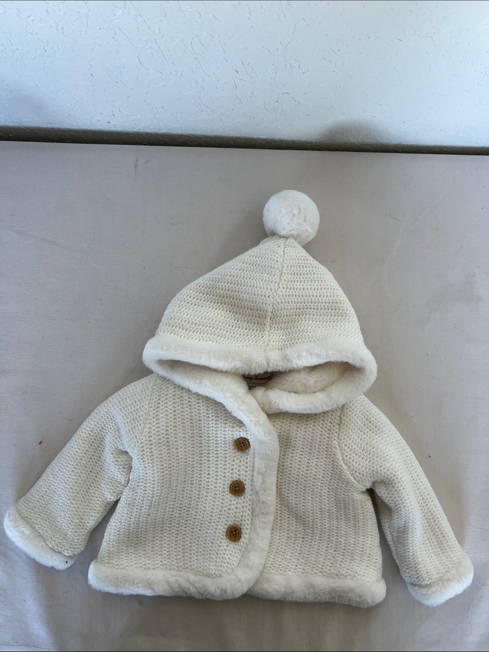 Tommy Bahama Cream Faux Fur Lined Jacket